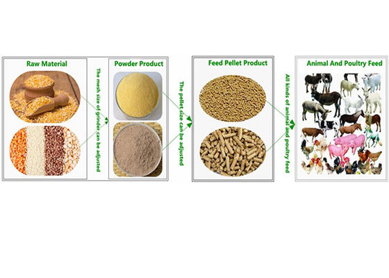 Hayvan Sığır At Koyun Yem İşleme Makinesi Paslanmaz çelik #304 Malzeme