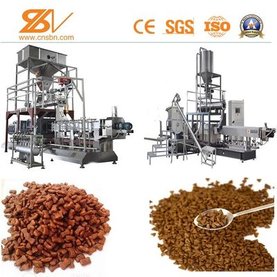 Çift vida evcil hayvan Kibble Köpek Yiyecek Makinesi SLG85 500-600 KG/H Puffed