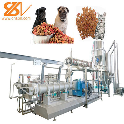 Büyük ölçekli 1 - 3 T/H evcil hayvan yiyecek makinesi Köpek yemeği kedi yemeği Balık yemini işleme makinesi