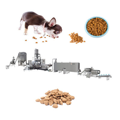 Automatic Dry Puffing Pet Dog Food Extrusion Processing Line With Siemens Motor