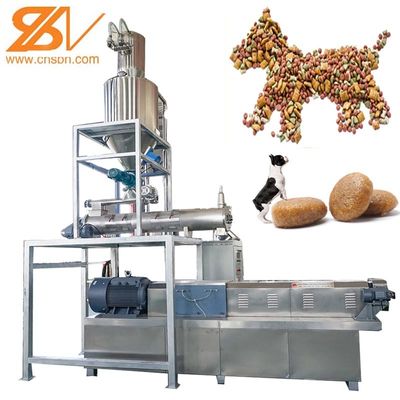 Şişirilmiş Çift Vidalı Eksruder Islak Pet Köpek Kedi Maması İşleme Tesisi